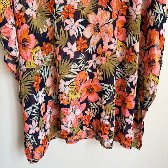 Heat Swimwear Coverup Size Small Medium Floral Hawaiian Tropical Vacation Resort - Picture 2 of 8